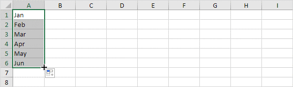 ایجاد یک فهرست متوالی از ماه های میلادی در اکسل 