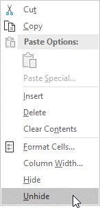 آشکار کردن تمام سلول های مخفی شدن در یک شیت اکسل