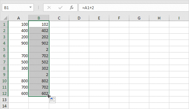 نتیجه کار استفاده از گزینه if و isblank در اکسل