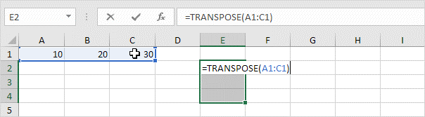 استفاده از فرمول Transpose در نرم فزار اکسل