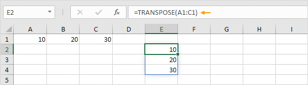 حذف حالت آرایه از ترانسپوزیشن در اکسل